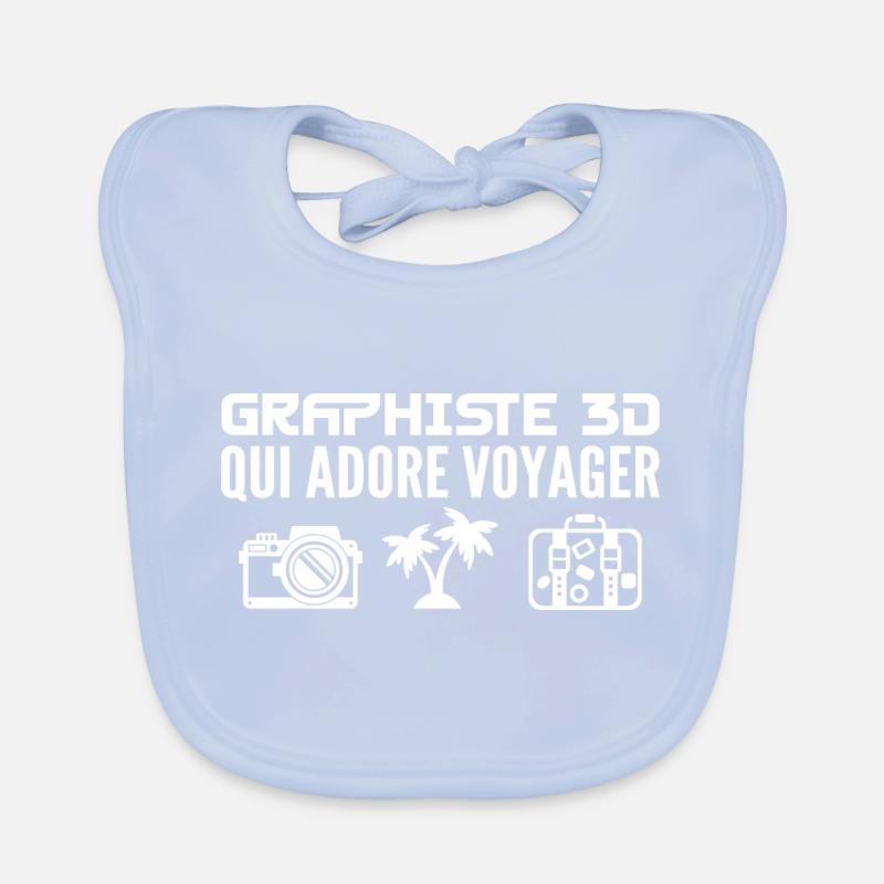 Voyageurs & Graphistes 3D : Passion & Découverte Bavoir bio Bébé
