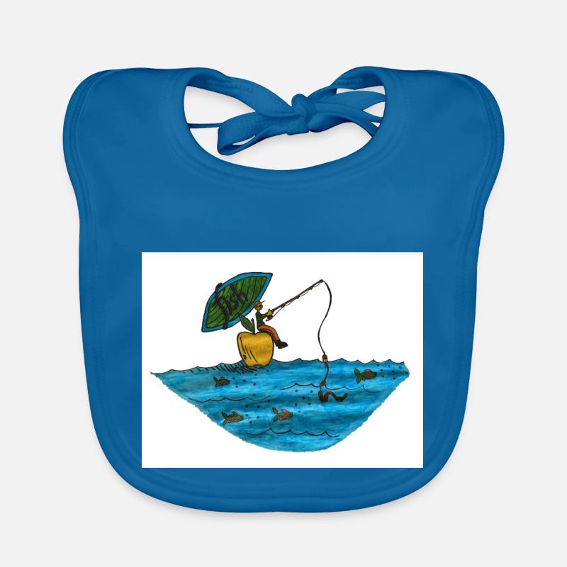 Fisch - Baby Bio-Lätzchen - Pfauenblau