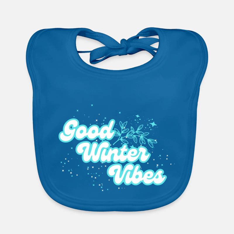 Winter Vibes - Baby Bio-Lätzchen - Pfauenblau