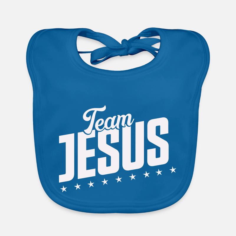 team jesus - Baby Bio-Lätzchen - Pfauenblau