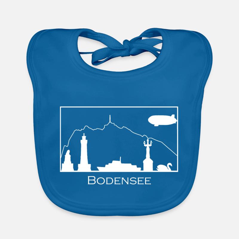 Bodensee & Pfänder | Silhouette filled | Weiß Baby Bio-Lätzchen