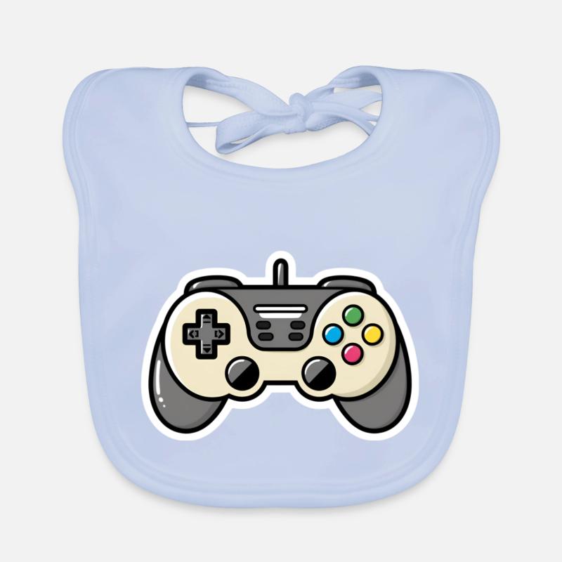 Controller Konsole Gamer Geschenk Comic Style Süß Baby Bio-Lätzchen