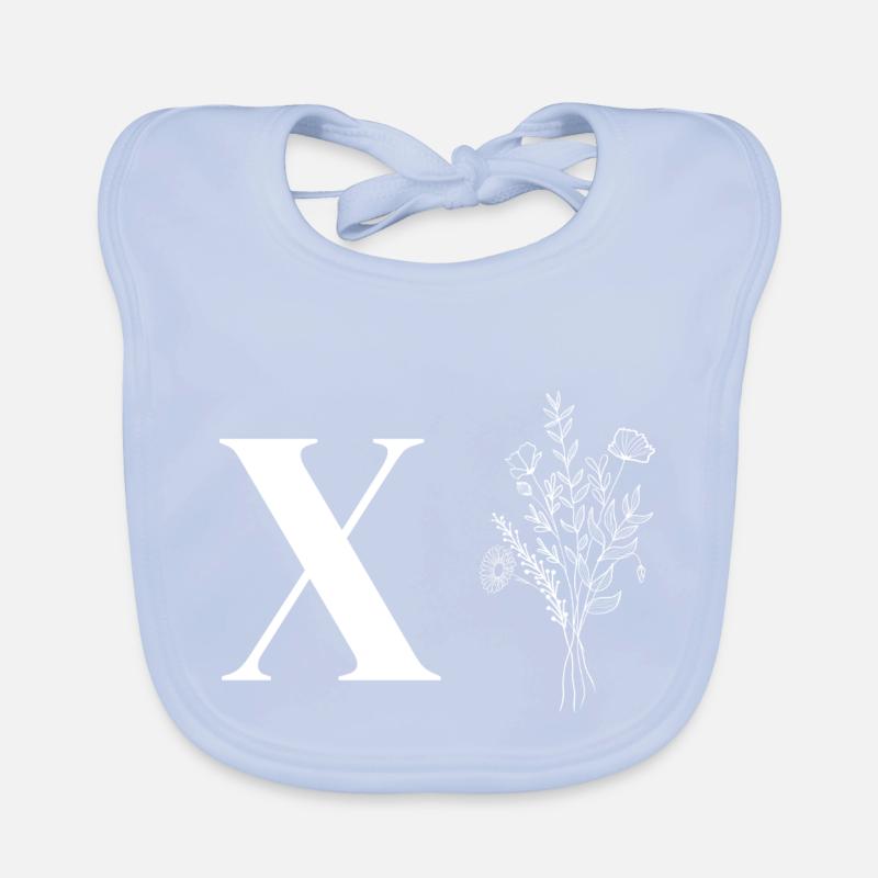 Lette X fleurs minimalistes Bavoir bio Bébé