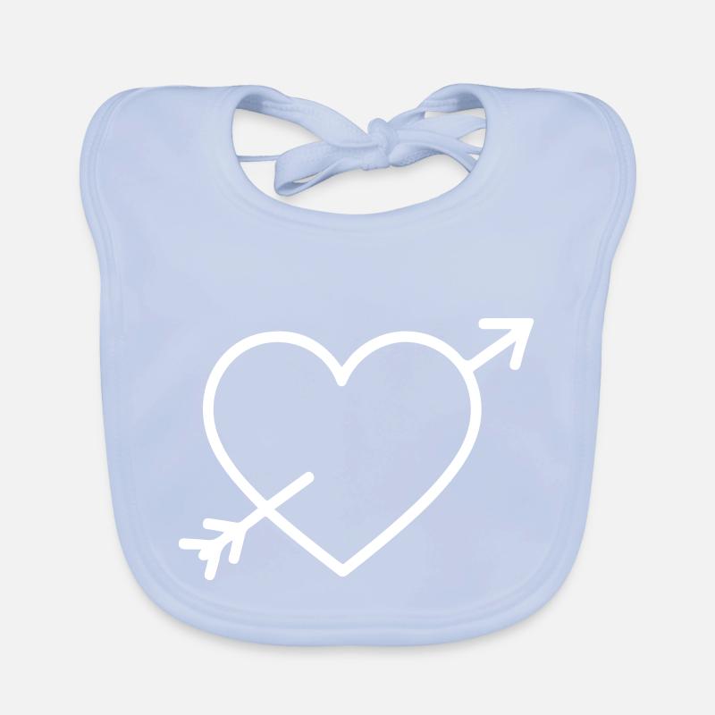 Symbole de coeur Flèche Bavoir bio Bébé