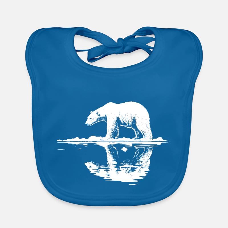 Cool Polar Bear Reflection Silhouette Organic Baby Bibs