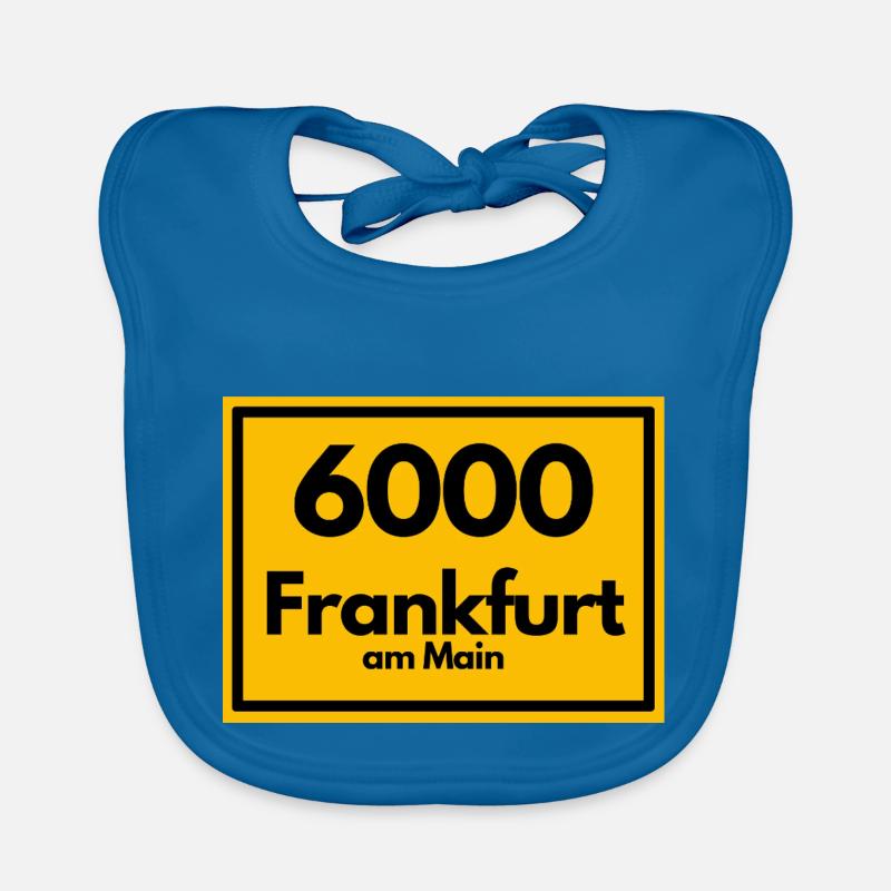 Panneau de lieu - puis Rétro urbain Code postal 6000 Francfort Bavoir bio Bébé