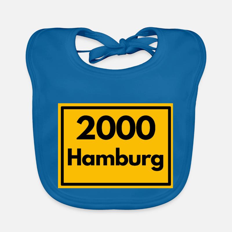 Panneau de lieu - puis rétro urbain code postal 2000 Hambourg Bavoir bio Bébé