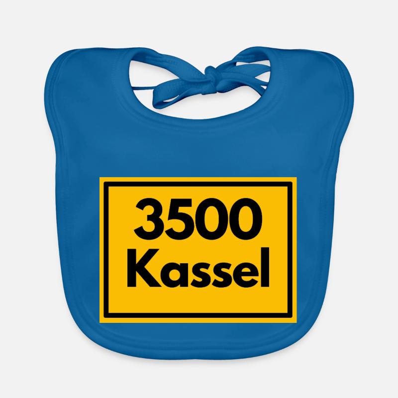 Panneau de lieu - puis rétro ancien code postal 3500 KASSEL Bavoir bio Bébé