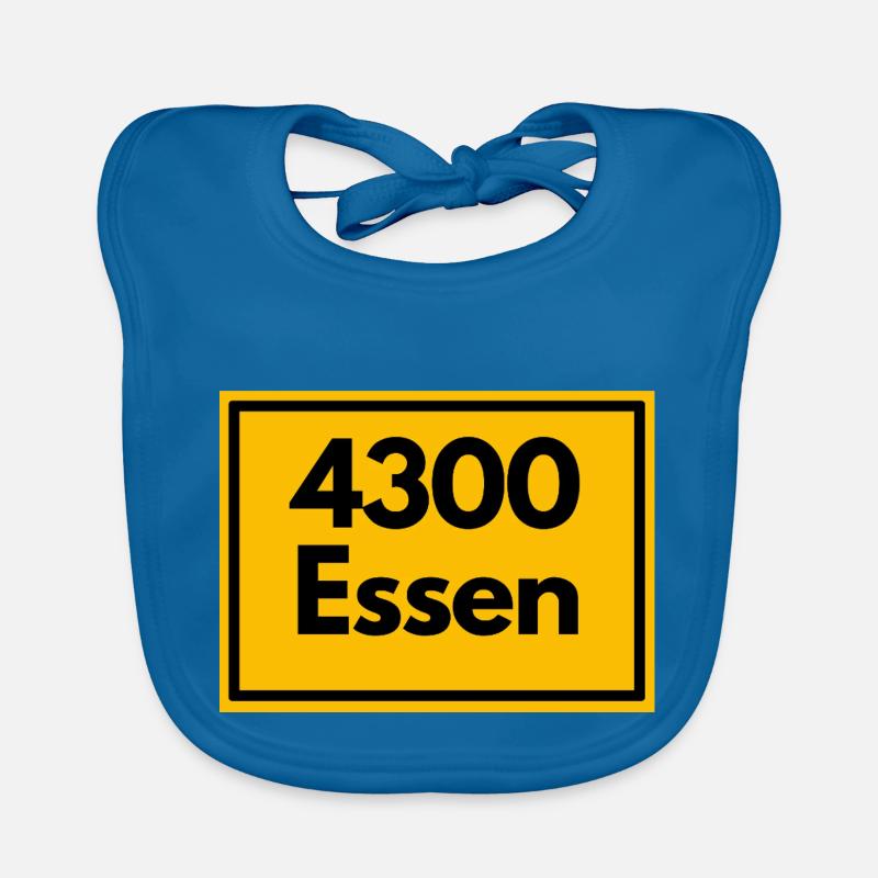 Town sign - then retro old zip code 4300 ESSEN Organic Baby Bibs