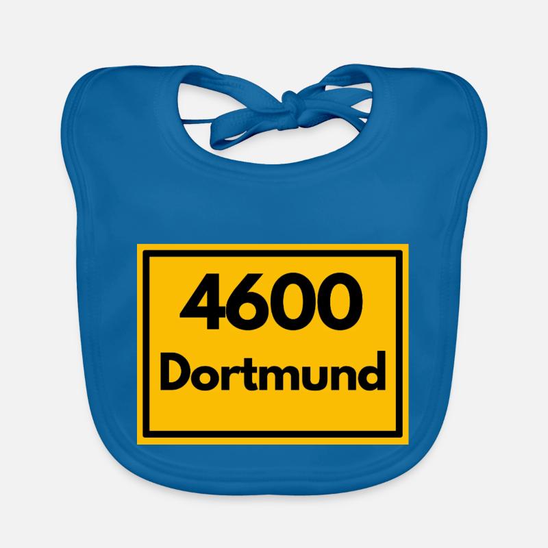 Town sign - then retro old zip code DORTMUND Organic Baby Bibs