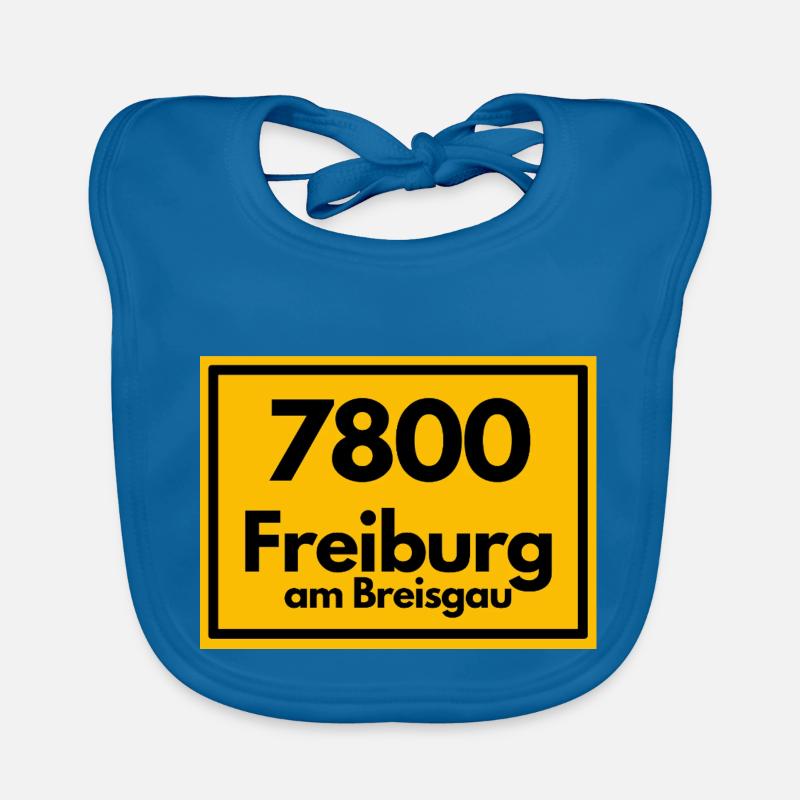 Panneau de lieu - puis rétro ancien code postal 7800 FREIBURG Bavoir bio Bébé
