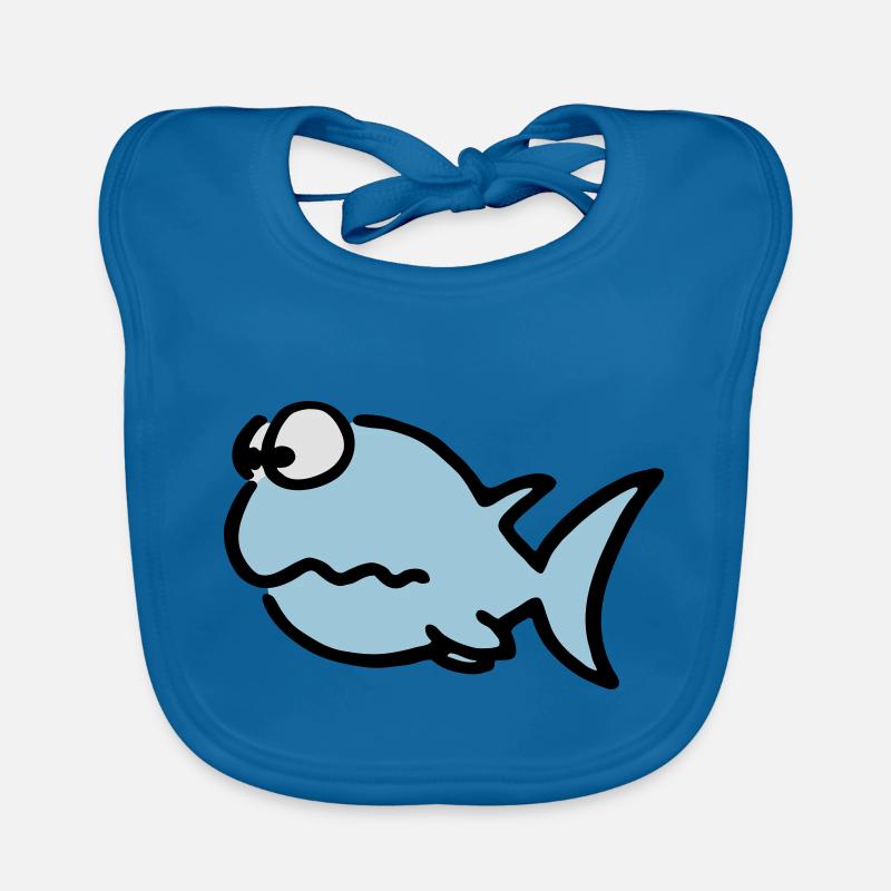Puzzled fish - Baby Bio-Lätzchen - Pfauenblau