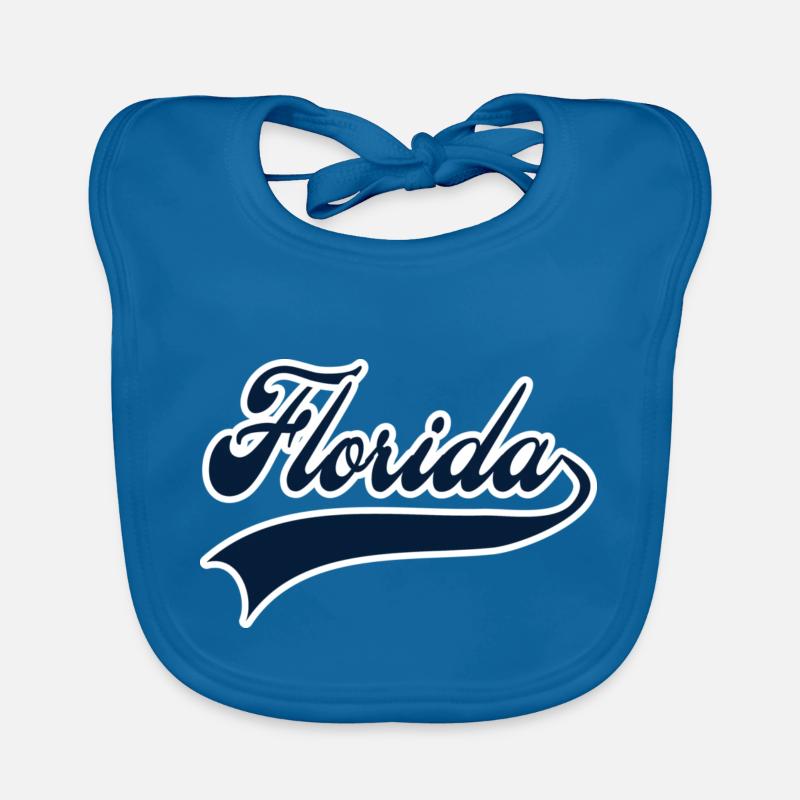 florida white navy Organic Baby Bibs