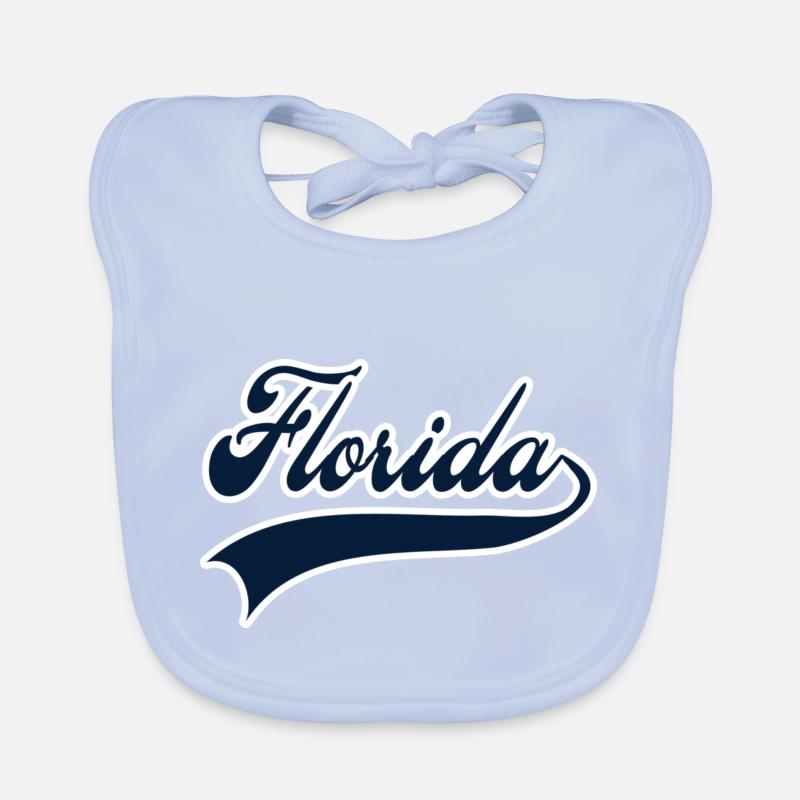 florida white navy Organic Baby Bibs
