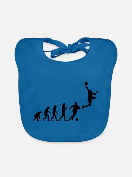 Basketball - Baby Bio-Lätzchen - Pfauenblau