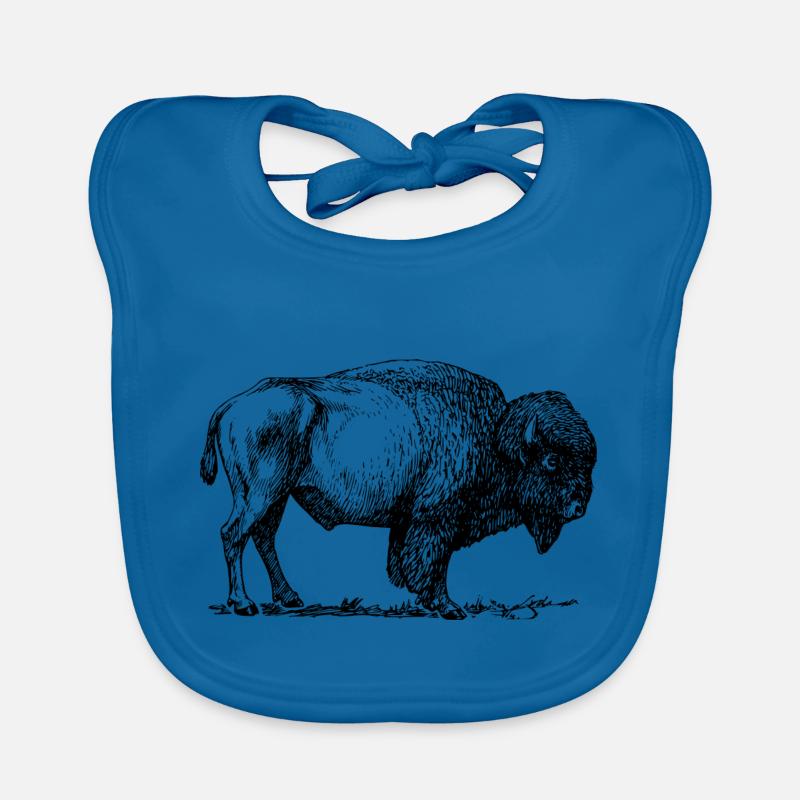 Bison - Baby Bio-Lätzchen - Pfauenblau