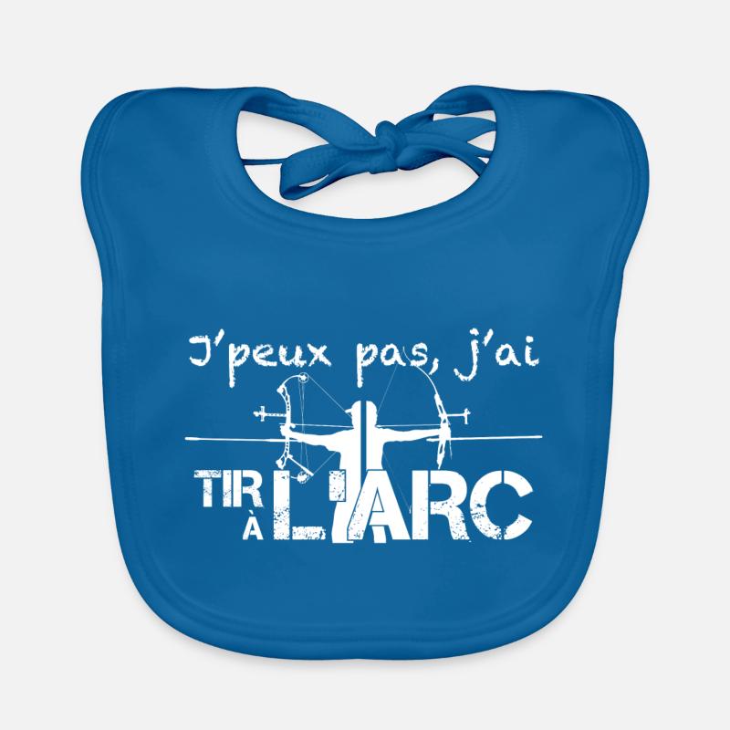 J'peux pas, j'ai Tir à l'Arc - Bavoir bio Bébé - bleu paon