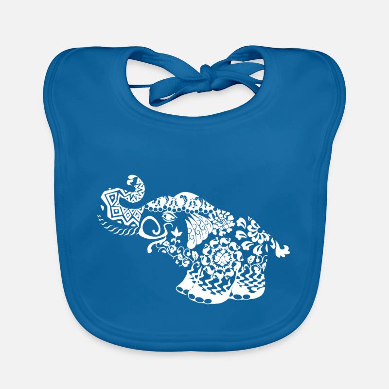 Elephant Blumenranken idée cadeau noir Bavoir bio Bébé