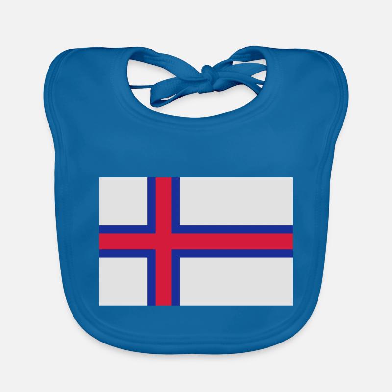 drapeau_iles_feroe - Bavoir bio Bébé - bleu paon