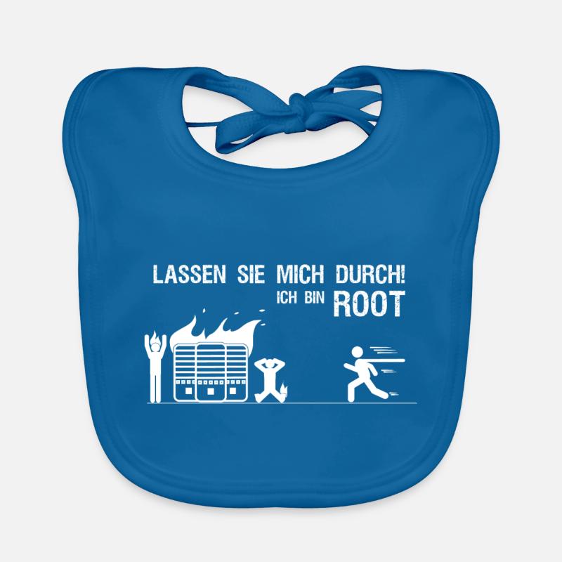Lassen sie mich durch ich bin root Admin Geschenk - Bavoir bio Bébé - bleu paon