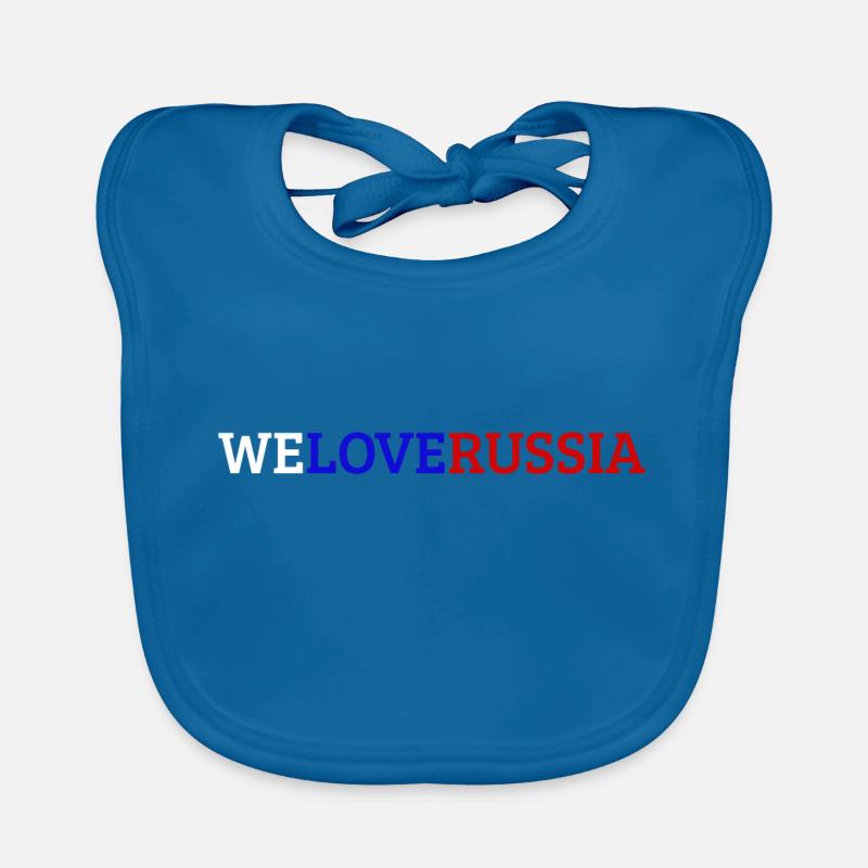 Russie Rassian Россия Русский Russie Russe - Bavoir bio Bébé - bleu paon
