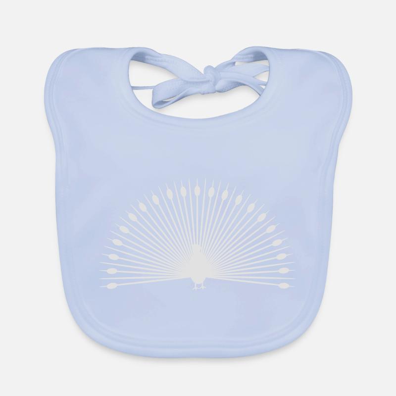 White peacock Organic Baby Bibs