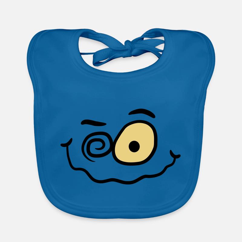 Crazy funny insane smiley face Organic Baby Bibs