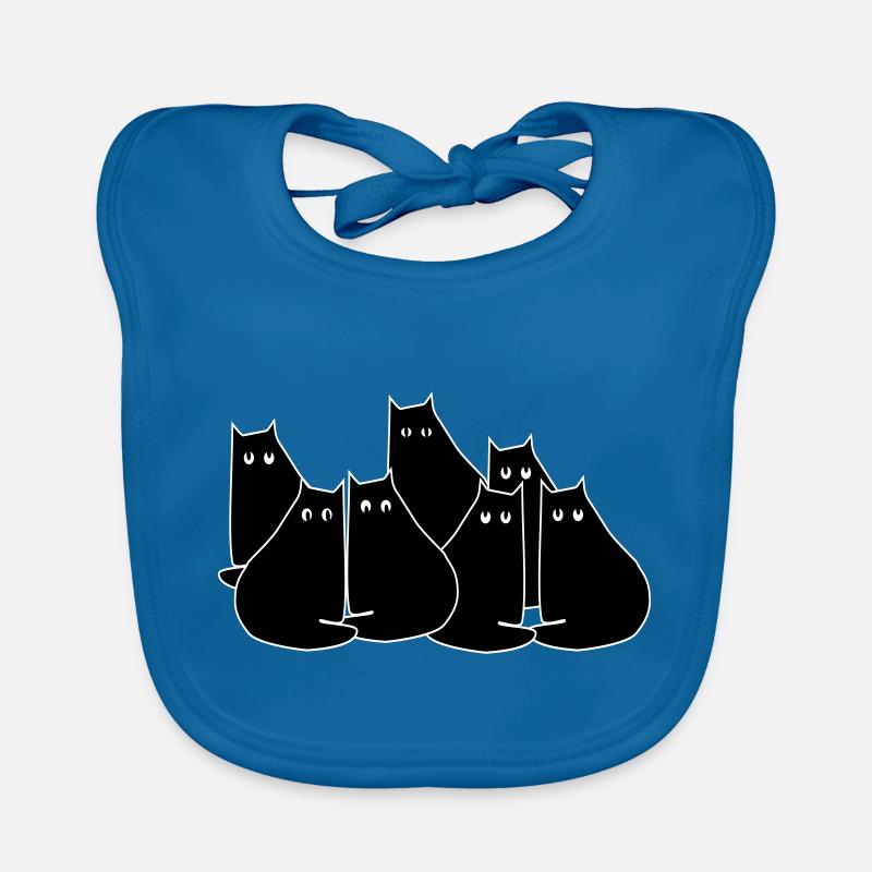 Katzen - Baby Bio-Lätzchen - Pfauenblau