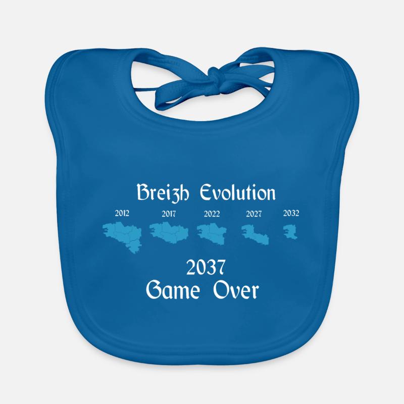 Bretagne Evolution - Bavoir bio Bébé - bleu paon
