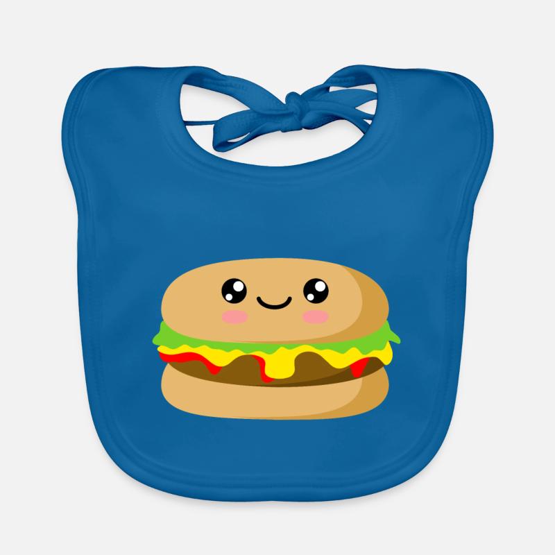 Burger - Bavoir bio Bébé - bleu paon