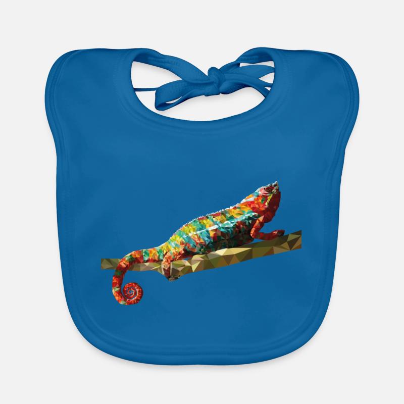 Chameleon Polygondesign Reptil Geschenkidee Baby Bio-Lätzchen
