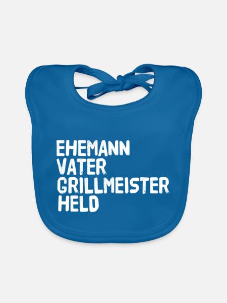 EHEMANN VATER GRILLMEISTER HELD - Baby Bio-Lätzchen - Pfauenblau