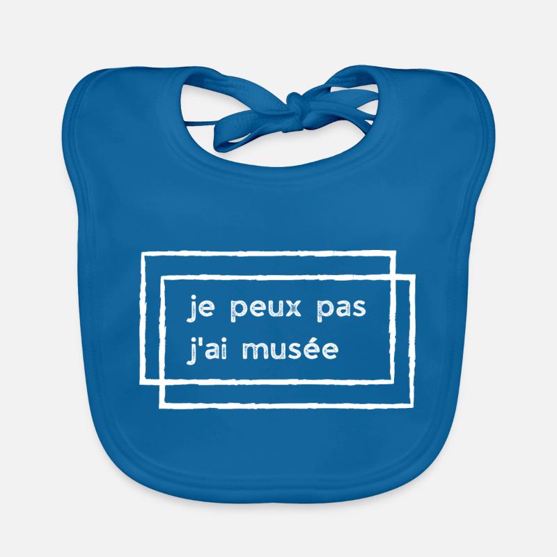 Je peux pas j'ai musée (rectangles) Bavoir bio Bébé