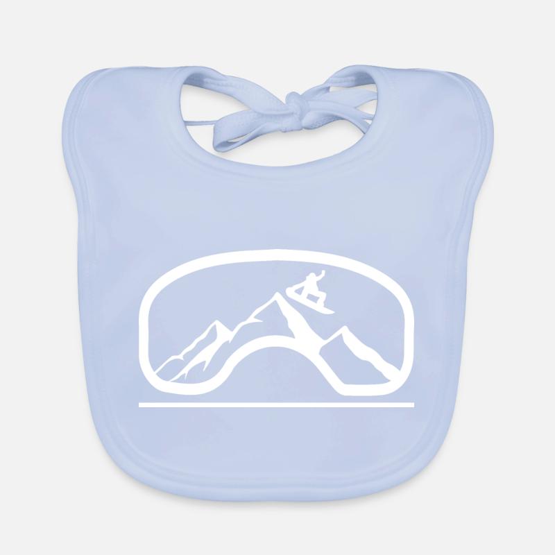 Snowboard Snowboarder Bavoir bio Bébé