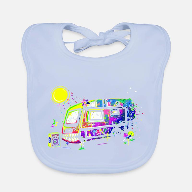 psychedelic caravan Bavoir bio Bébé