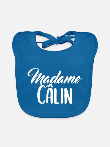 Madame Câlin blanc - Organic Baby Bibs - peacock-blue - Front