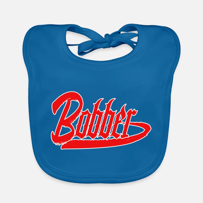 bobber chopper biker autocollant de croisière autocollant - Bavoir bio Bébé - bleu paon