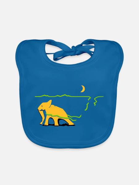 There is still something behind the horizon. - Organic Baby Bibs - peacock-blue - Front