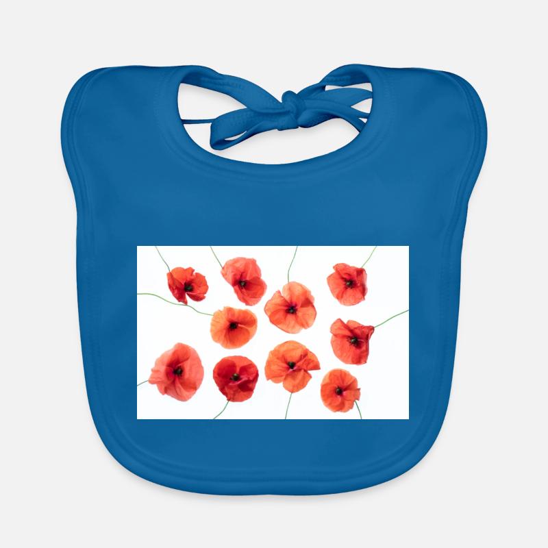 MOHNBLUME Rot Weiss Baby Bio-Lätzchen