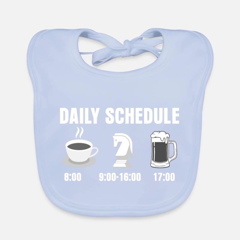 Daily Schedule Chess Board Chess Player Baby Bio-Lätzchen