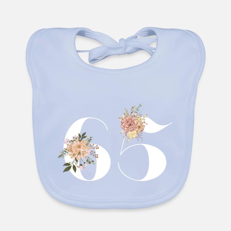 65e anniversaire fleuris (Cadeau de 65 ans) Bavoir bio Bébé