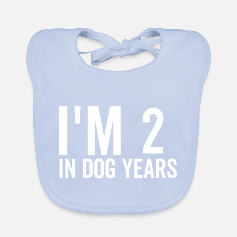 Ich bin 2 in Hundejahren Baby Bio-Lätzchen