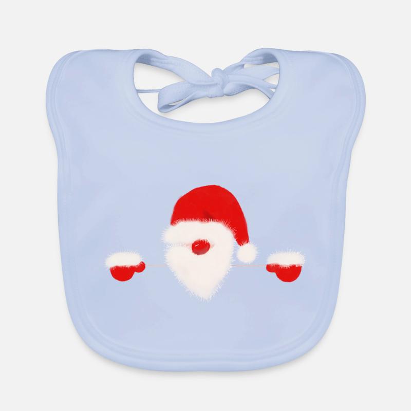 Peeping Santa Organic Baby Bibs