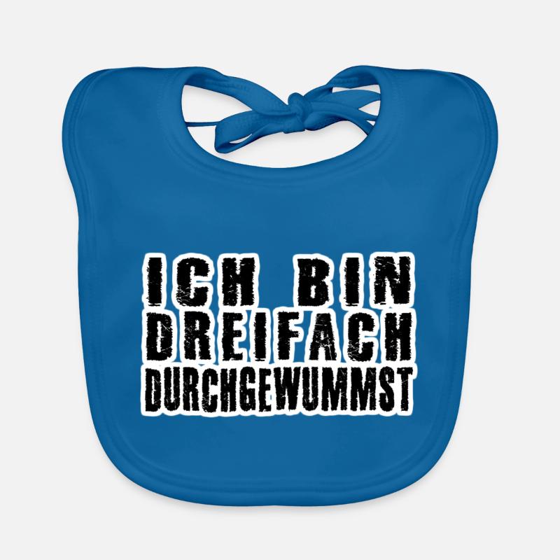 dreifach durchgewummst - Baby Bio-Lätzchen - Pfauenblau