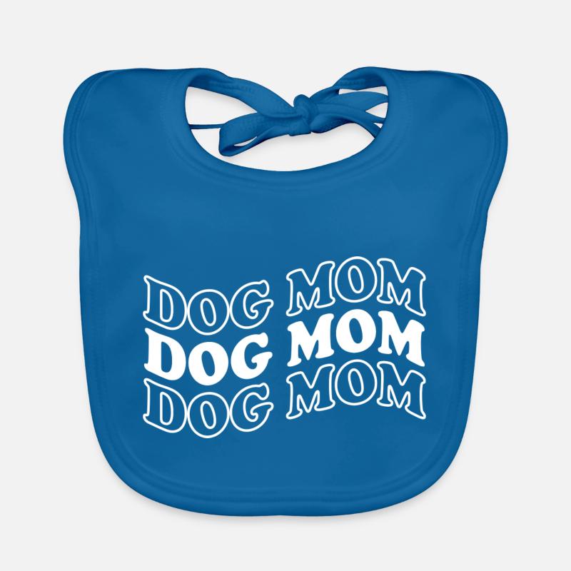 dog mom ondule 2 - Bavoir bio Bébé - bleu paon