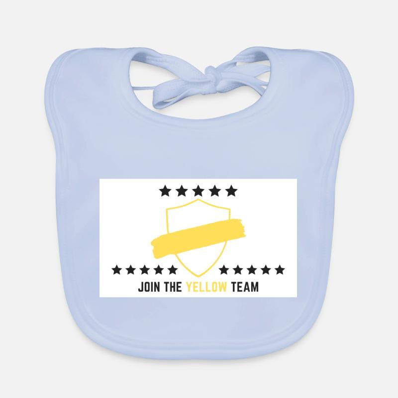 JOIN THE YELLOW TEAM // WHITE VERSION Baby Bio-Lätzchen