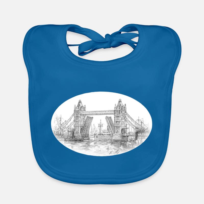 Tower Bridge - Baby Bio-Lätzchen - Pfauenblau