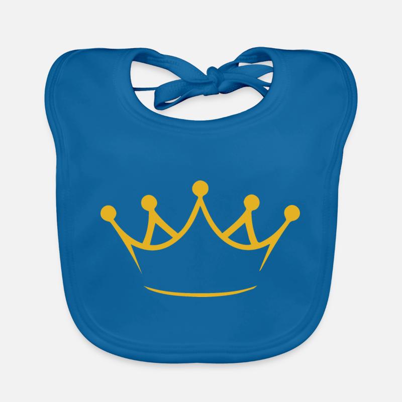 Couronne - Bavoir bio Bébé - bleu paon