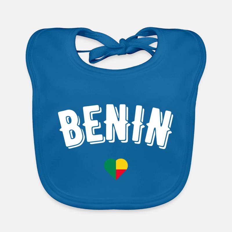 Benin - Bavoir bio Bébé - bleu paon