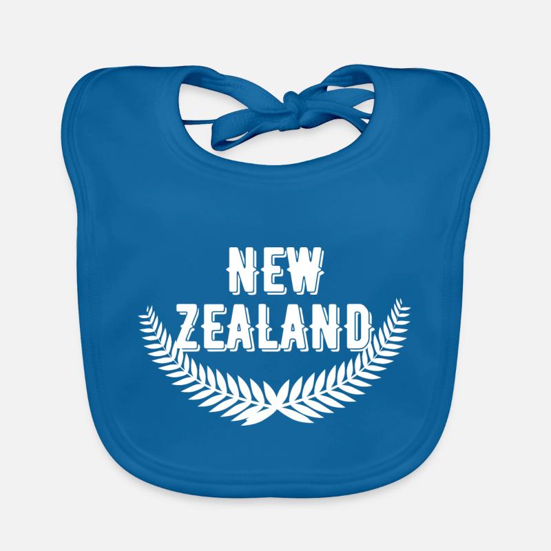 Neuseeland - Baby Bio-Lätzchen - Pfauenblau